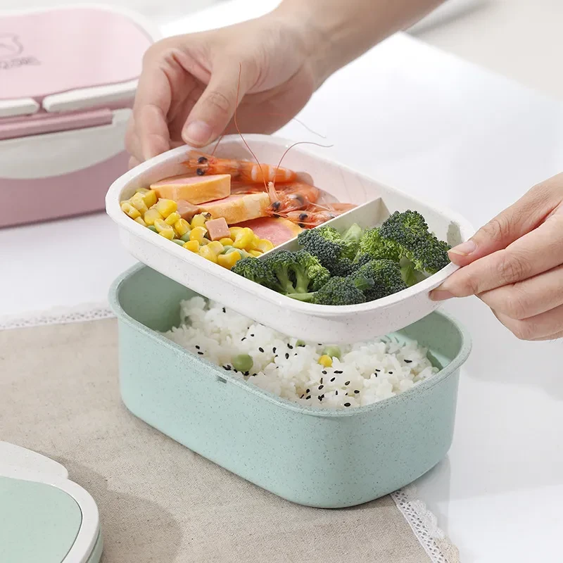Lindo compartimento portátil con tapa, nevera de estilo japonés