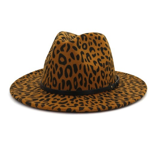 Sombrero de pareja Sombrero de copa de lana con estampado de leopardo