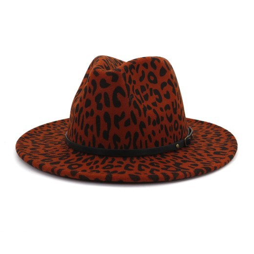 Sombrero de pareja Sombrero de copa de lana con estampado de leopardo