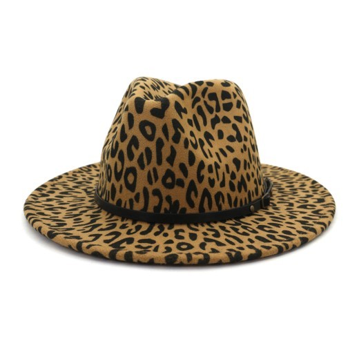 Sombrero de pareja Sombrero de copa de lana con estampado de leopardo