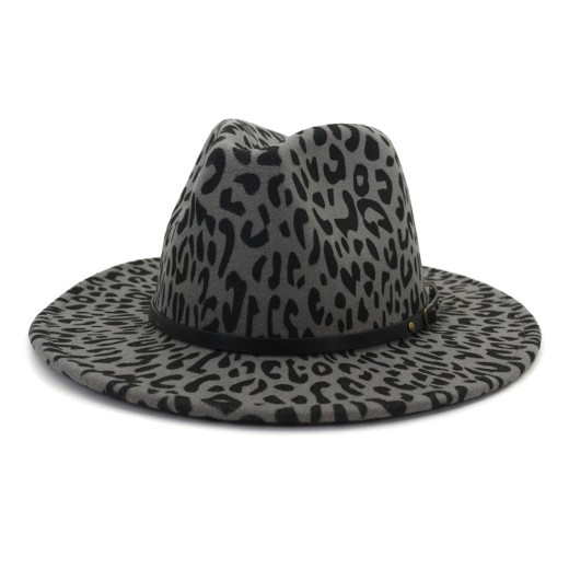 Sombrero de pareja Sombrero de copa de lana con estampado de leopardo