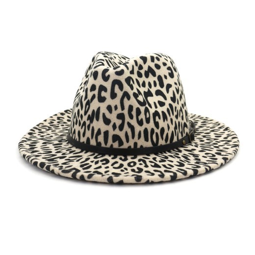 Sombrero de pareja Sombrero de copa de lana con estampado de leopardo