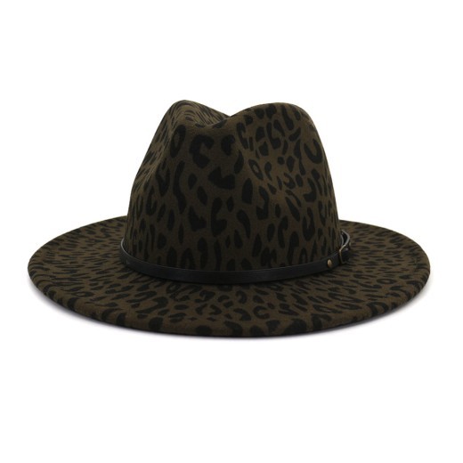 Sombrero de pareja Sombrero de copa de lana con estampado de leopardo
