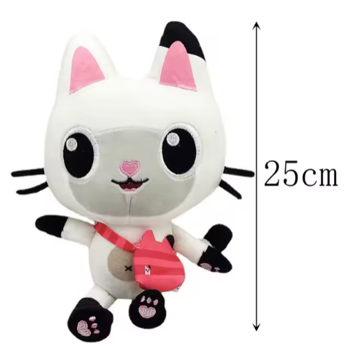 Casa de muñecas Gabby de 25 cm y 7 piezas, juguete de peluche de dibujos animados, animal de peluche, sirena, gato, sirena, muñeco de peluche, regalo de Navidad para niños