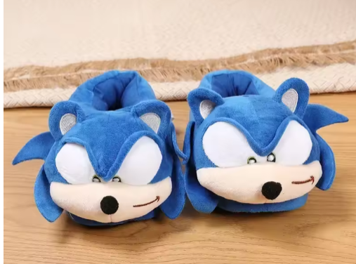 Zapatillas de cosplay de Sonic The Hedgehog, lindas zapatillas antideslizantes de dibujos animados para invierno, cálidas y kawaii para parejas.