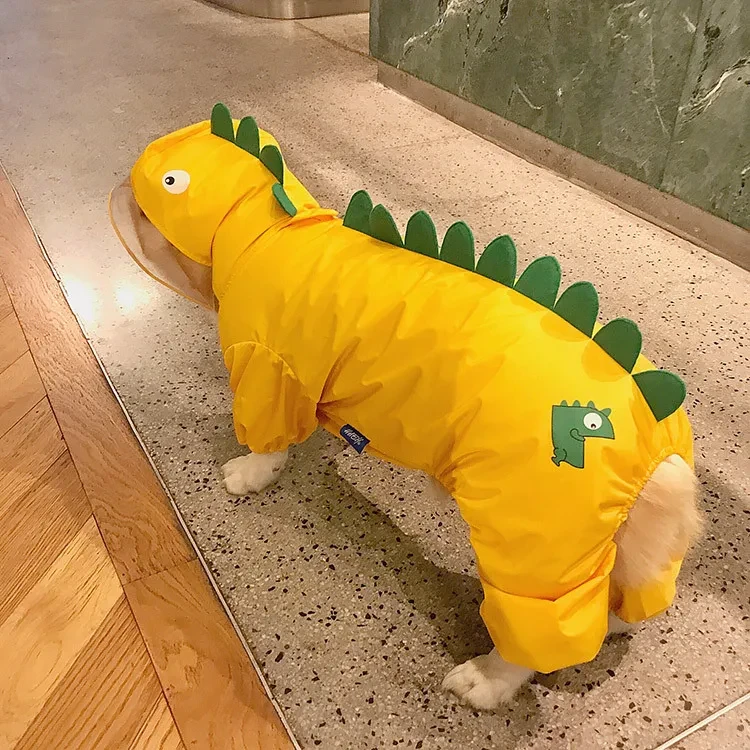 Impermeable de dinosaurio para mascotas