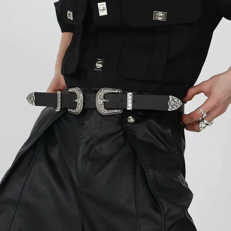 Conjunto de tres piezas con cinturón para mujer, estilo europeo y americano.