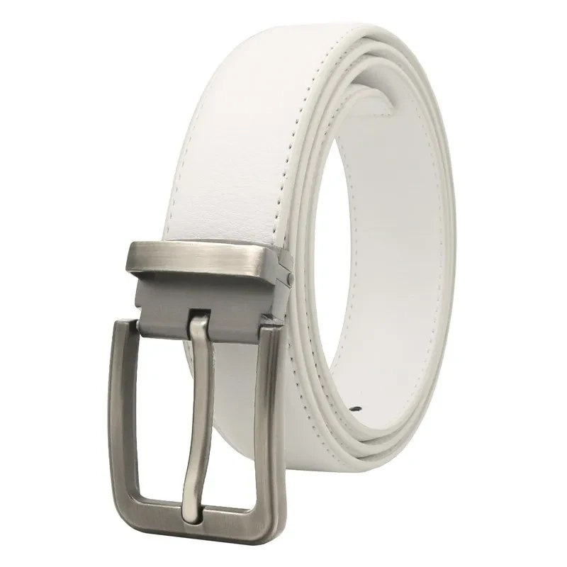 Cinturón de cuero con hebilla de alfiler informal para hombre