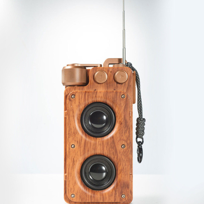 Altavoz Bluetooth inalámbrico con tarjeta enchufable y diseño creativo de grano de madera A8