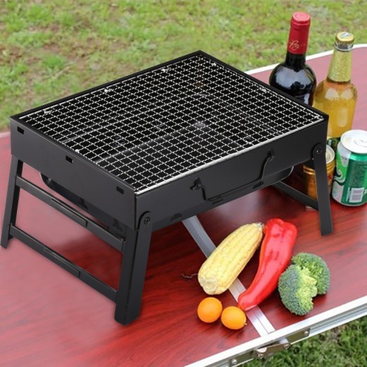 Parrilla de carbón para barbacoa, plegable, portátil, para exteriores, regalo