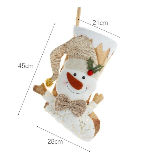 Colgante navideño de bolsa de regalo de dulces con calcetines grandes bañados en oro