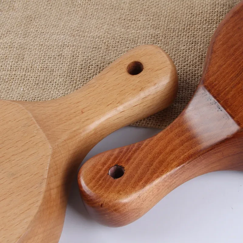 Cuenco de madera multifuncional, vajilla de madera con asa para ensalada de frutas.