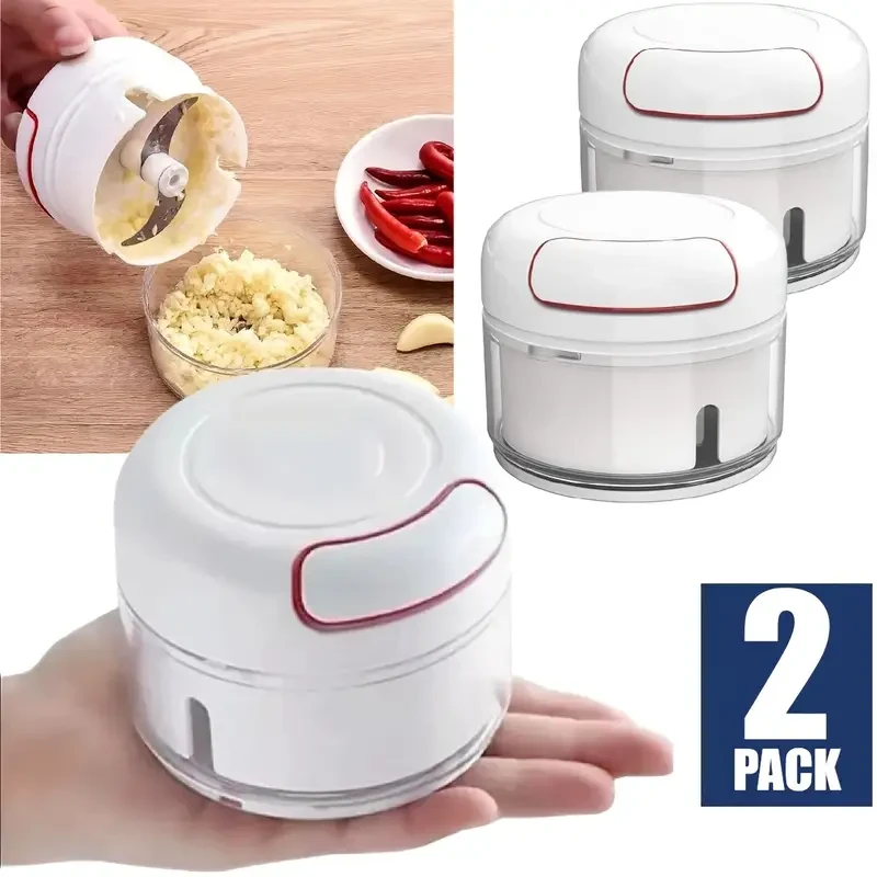 Juego de 2 procesadores de alimentos manuales premium y picadores de verduras