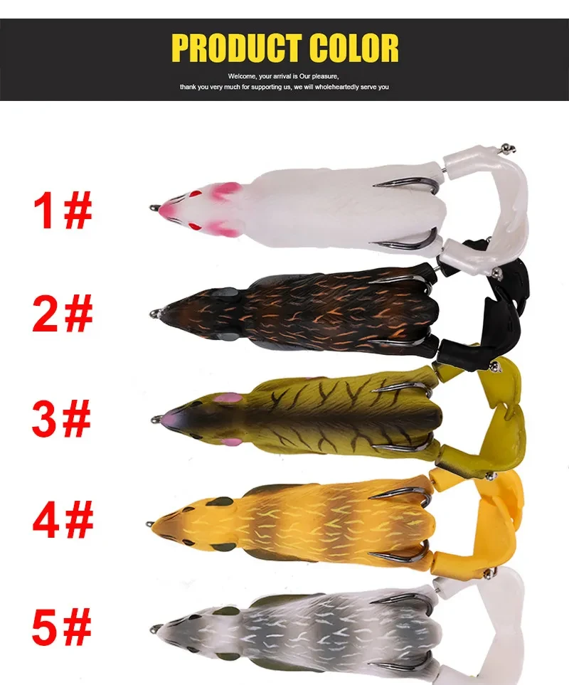 Señuelo Ratón Thunder Frog Snakehead Especializado en Matar la Superficie del Agua Arrastrando Cebo Falso