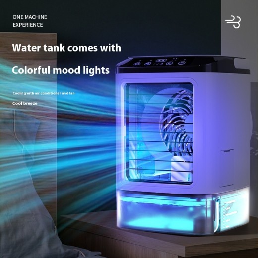 Enfriador de aire de escritorio de nuevo estilo, ventilador de aire acondicionado con doble pulverización, ventilador eléctrico, enfriador de aire, refrigeración portátil USB