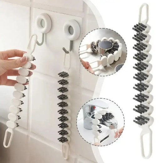 Cepillo de limpieza de grifos, cepillo para quitar manchas de aceite de cocina, herramienta flexible para limpiar huecos, cocina, baño, bañera, tubo, fregadero, cepillo para limpiar aparatos de cocina