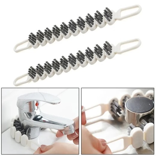Cepillo de limpieza de grifos, cepillo para quitar manchas de aceite de cocina, herramienta flexible para limpiar huecos, cocina, baño, bañera, tubo, fregadero, cepillo para limpiar aparatos de cocina