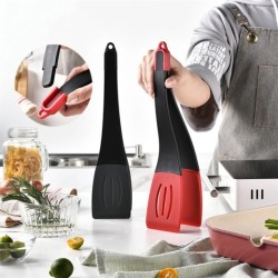 Espátula para freír 3 en 1, de silicona, para alimentos, para freír carne, panqueques, pala, espátula ranurada, utensilios de cocina, utensilios de cocina