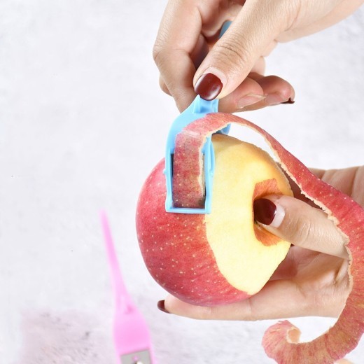 Pelador de frutas multifuncional, pelador de naranjas y verduras, anillo para dedo, raspado continuo de la piel, herramientas de cocina, accesorios