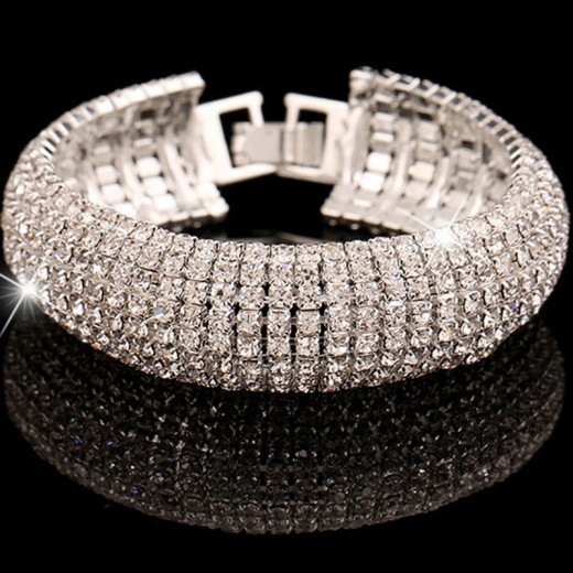 Accesorios de novia Pulsera de diamantes de imitación de moda