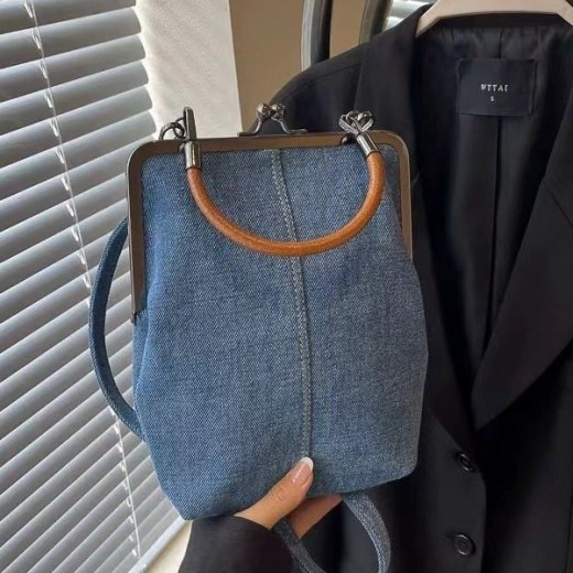 Bolso bandolera informal de mezclilla para mujer