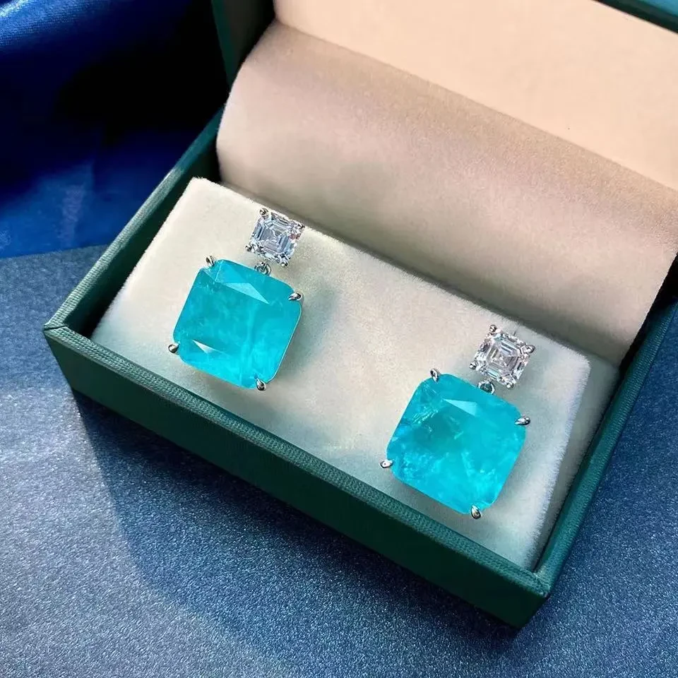 Piedra de palomitas de maíz coreana Flor de hielo Circón Temperamento verde Cuadrado Súper Hada