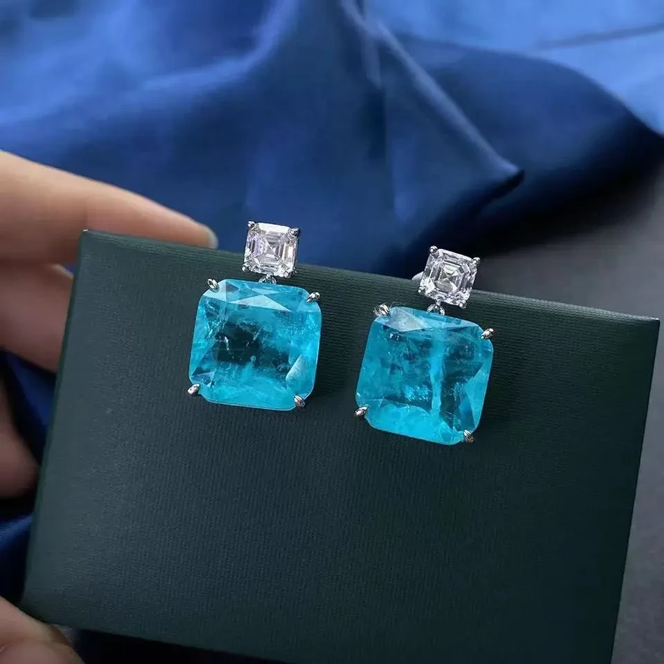 Piedra de palomitas de maíz coreana Flor de hielo Circón Temperamento verde Cuadrado Súper Hada