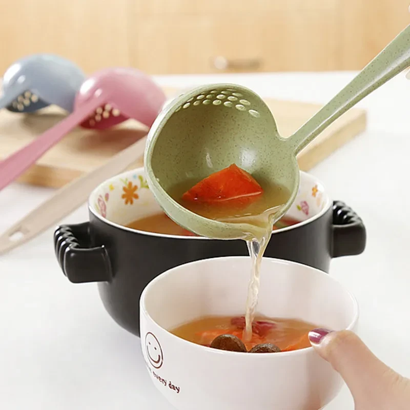 Cuchara de cocina dos en uno de paja de trigo creativa
