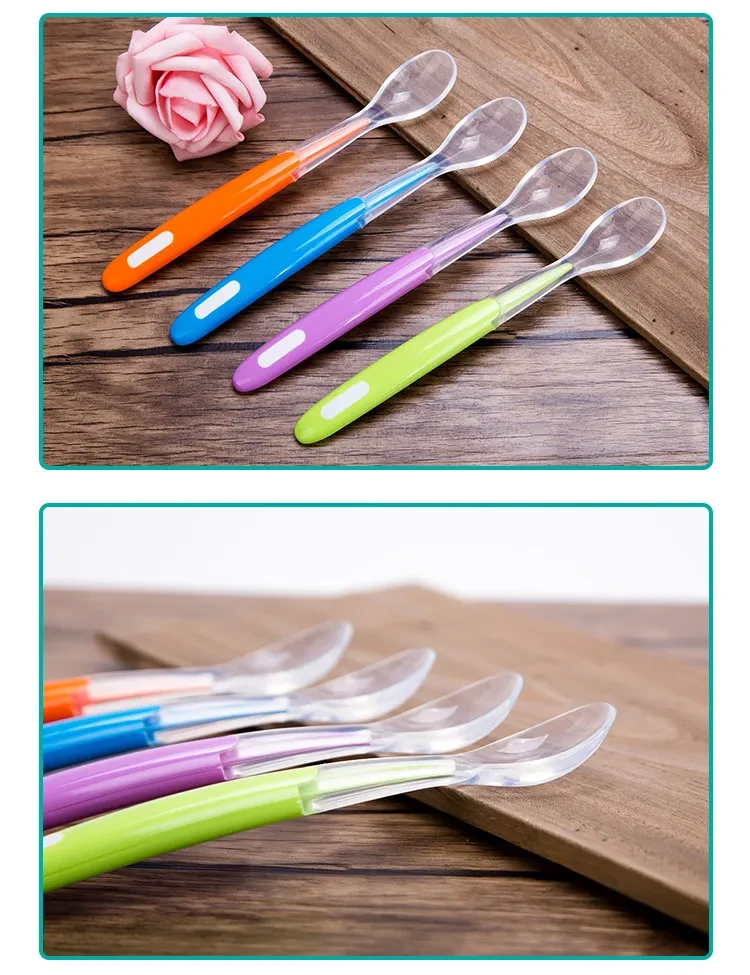 Cuchara pequeña suave de silicona para bebé