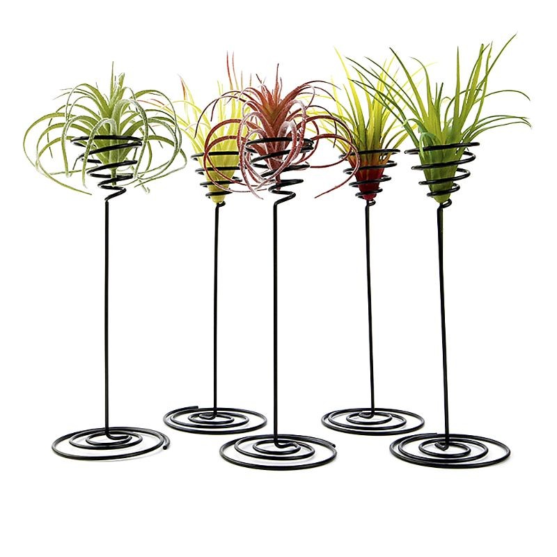 Maceta creativa de hierro negro con base de piña para plantas y flores