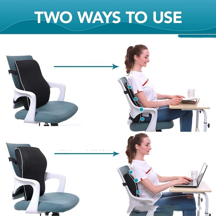 Cojín de cintura de espuma viscoelástica para automóvil ergonómico