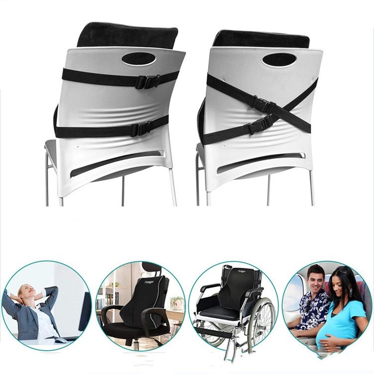 Cojín de cintura de espuma viscoelástica para automóvil ergonómico