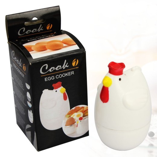 Hervidor de huevos en forma de pollo PP, vaporizador de huevos para microondas, cocina de estilo lindo, utensilios de cocina