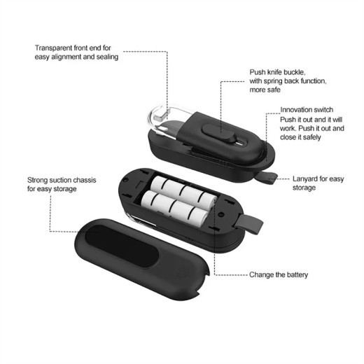 Sellador portátil multifuncional de bolsas de almacenamiento de alimentos, resellador de bolsas, sellador térmico, dispositivo de cocina a batería.