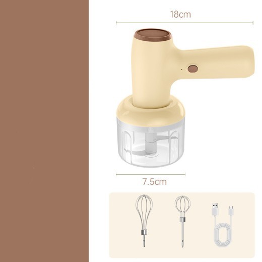 Picadora de ajo eléctrica 2 en 1, recargable por USB, para verduras, chile, carne y jengibre, multiusos, de mano.