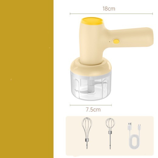Picadora de ajo eléctrica 2 en 1, recargable por USB, para verduras, chile, carne y jengibre, multiusos, de mano.