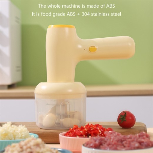 Picadora de ajo eléctrica 2 en 1, recargable por USB, para verduras, chile, carne y jengibre, multiusos, de mano.