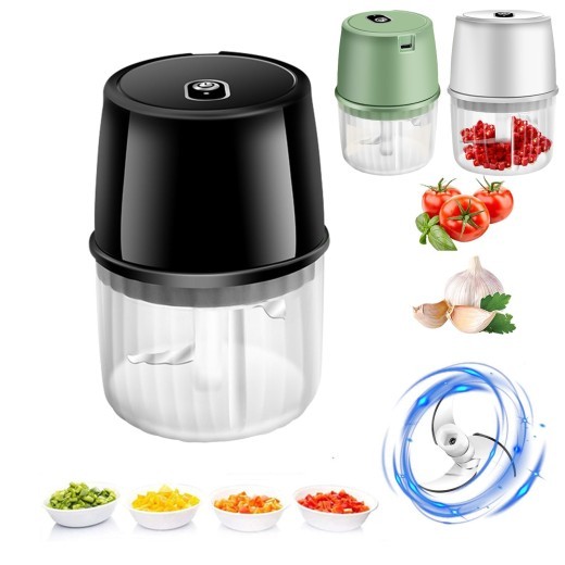 Prensa de ajo eléctrica recargable por USB, portátil, inalámbrica, mini batidora de alimentos y accesorios de cocina.