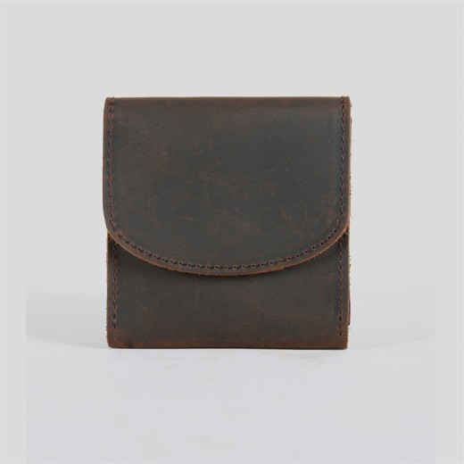 Monedero pequeño retro sencillo de piel de vaca