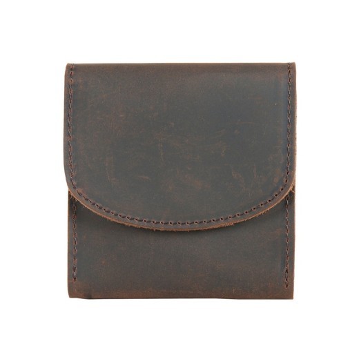 Monedero pequeño retro sencillo de piel de vaca