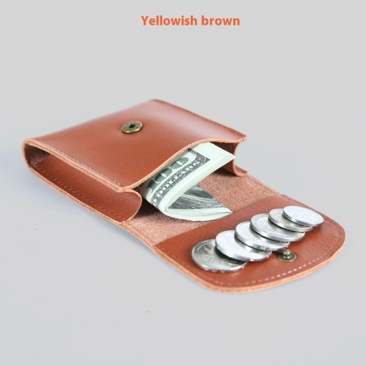Monedero pequeño retro sencillo de piel de vaca