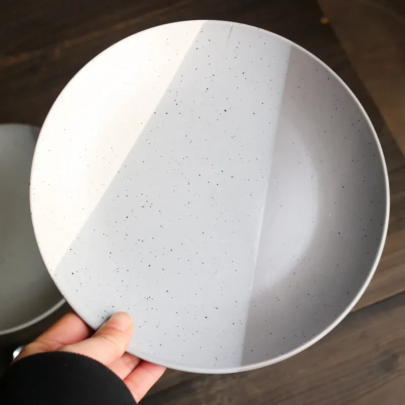 Plato de cerámica retro con efecto desgastado de 8 pulgadas, estilo japonés, plano