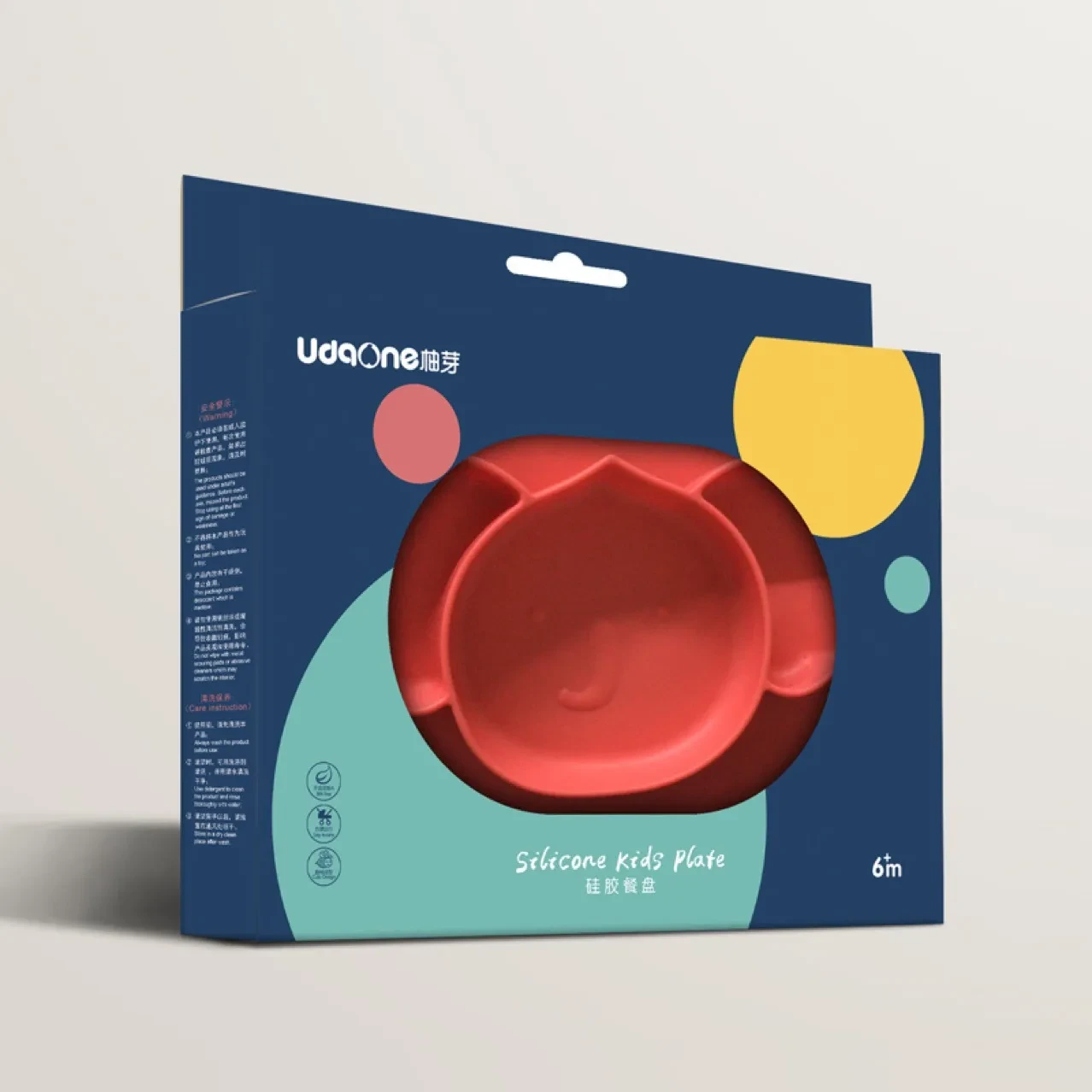 Plato de silicona para bebé con rejilla de succión fuerte