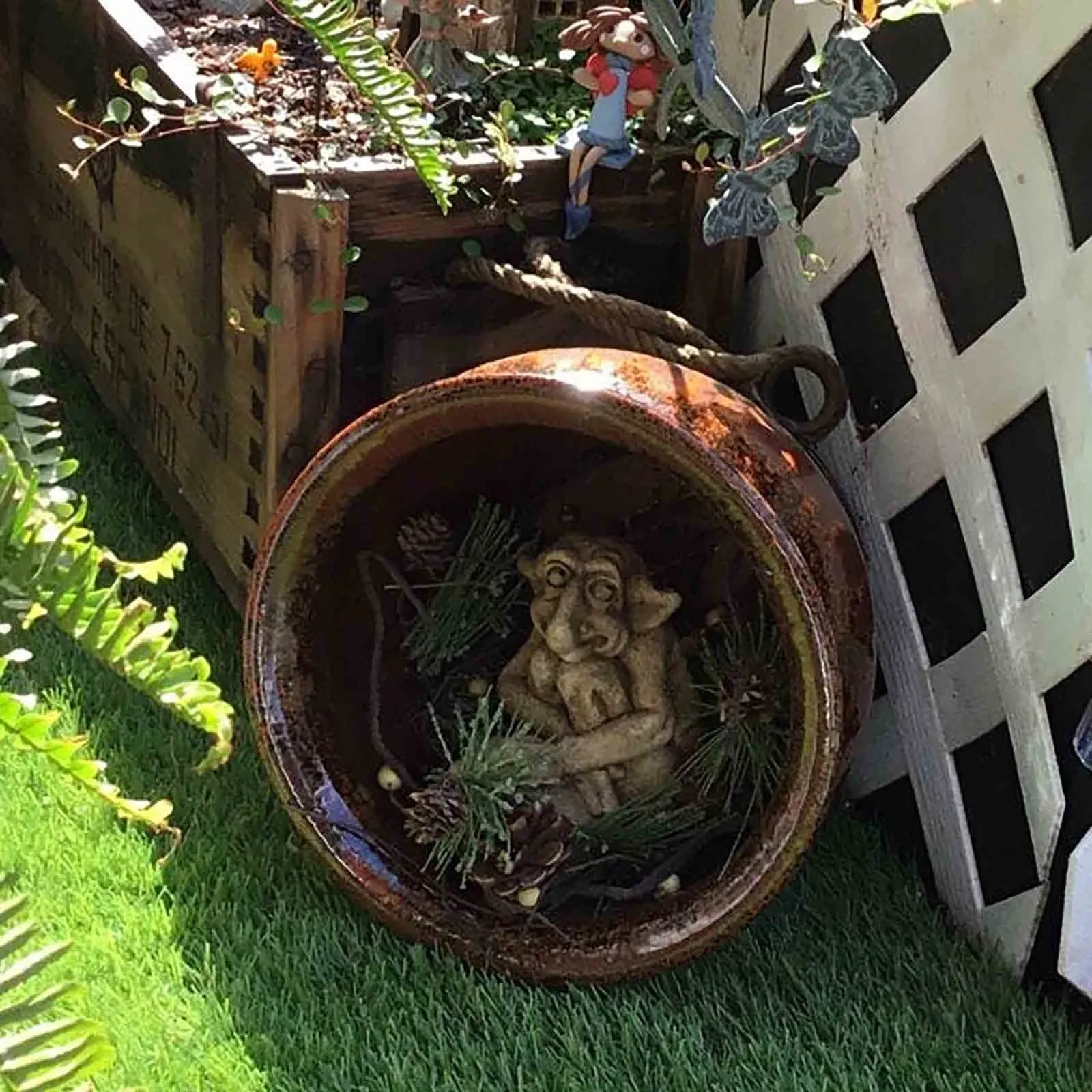 Escultura gótica de trol de piedra fundida, artesanía de resina, gárgola, artesanía de resina, adornos