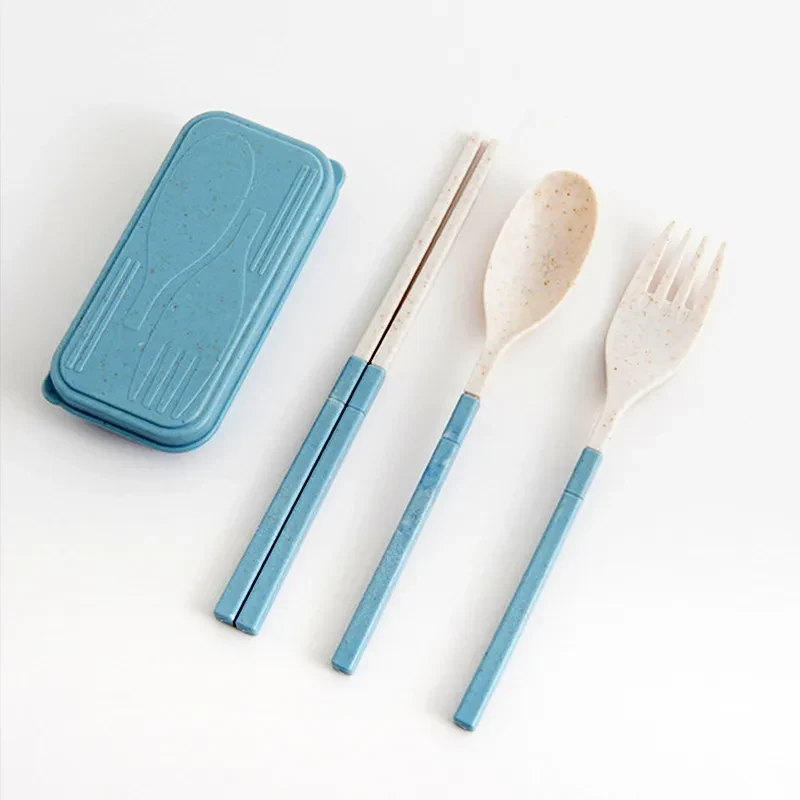 Vajilla portátil plegable de paja de trigo para el hogar