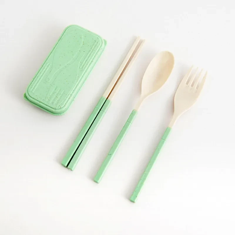 Vajilla portátil plegable de paja de trigo para el hogar