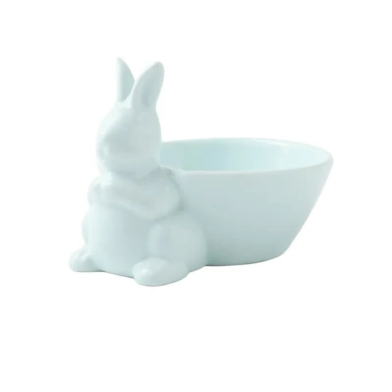 Tazón de cerámica para postre y ensalada con diseño de conejo de dibujos animados