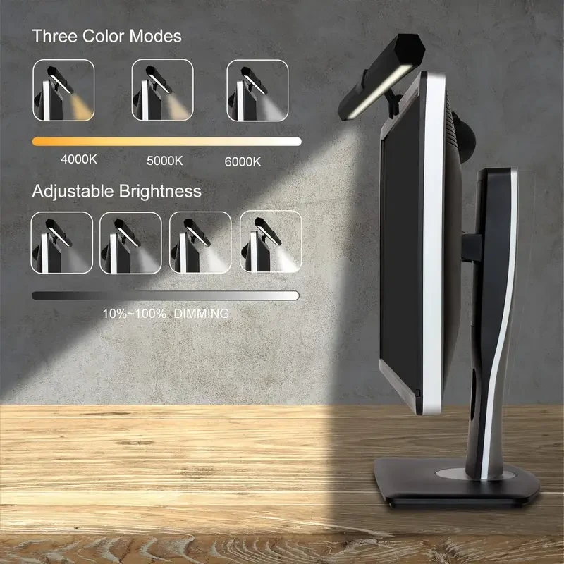 Barra de luz LED ajustable para monitor
