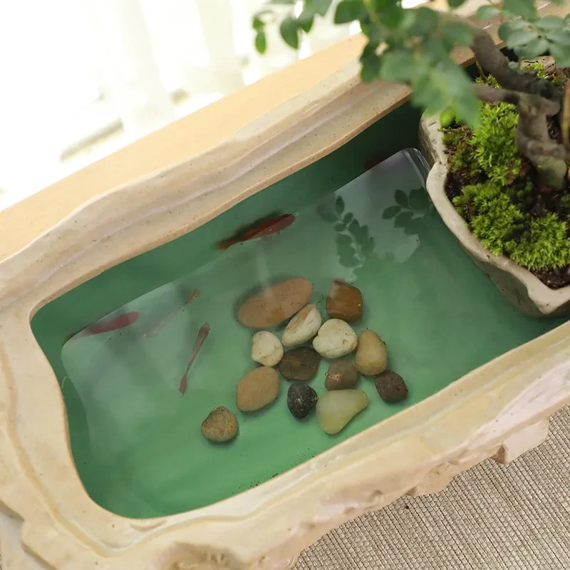 Pecera de cerámica multifunción para tortugas