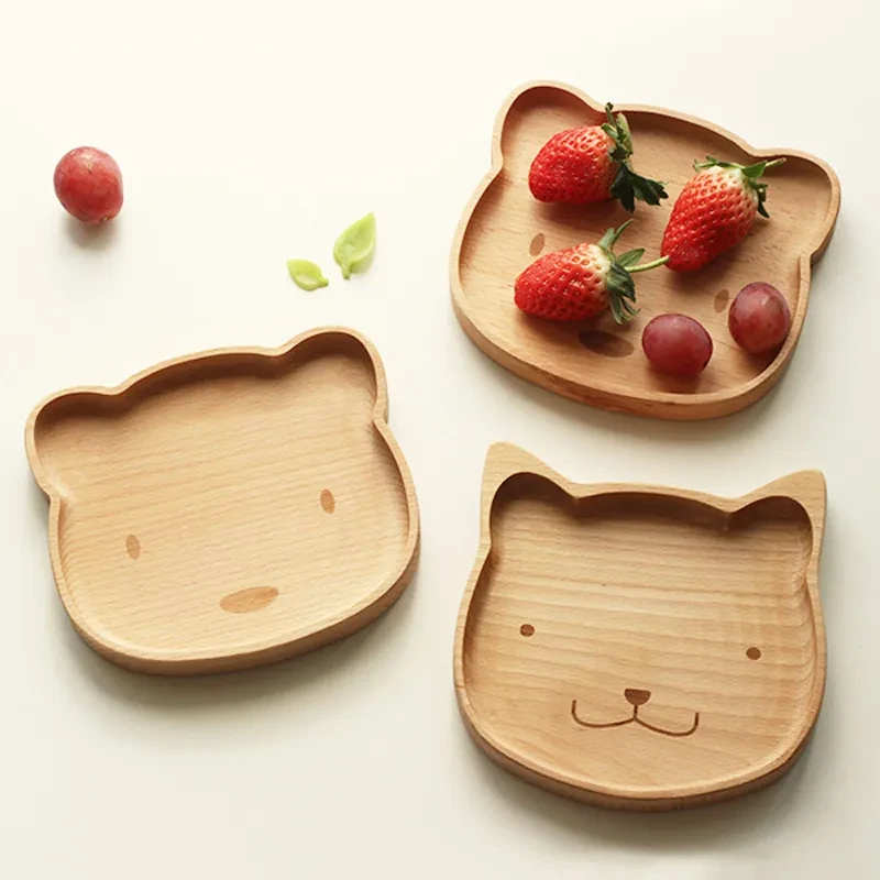 Vajilla de madera de estilo japonés para niños creativos